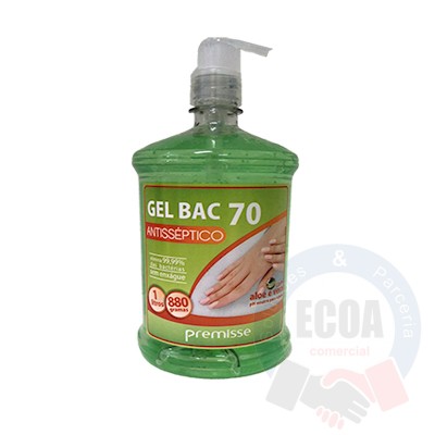 Álcool Gel Bac 70% Aloe Vera 1 Litro - Premisse